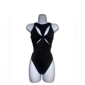 Black Victoria Secret Sport bodysuit with cutouts